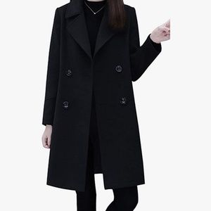 Mid-long black coat